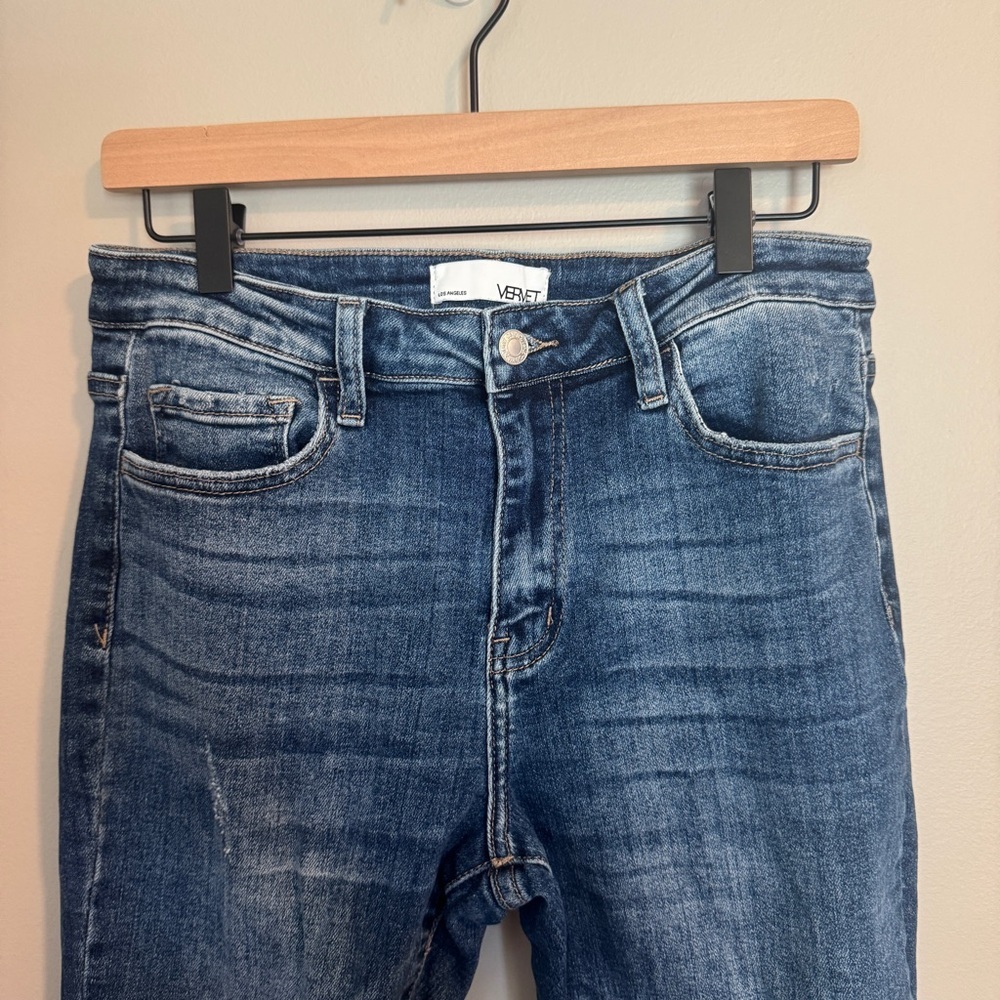 VERVET BY FLYING MONKEY Blue Distressed Jeans